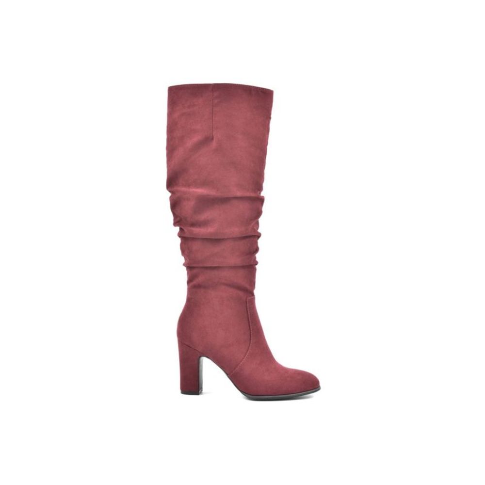 RIALTO Womens Purple Scrunch Detailing Blitz Zip-Up Dress Heeled Boots 6 M